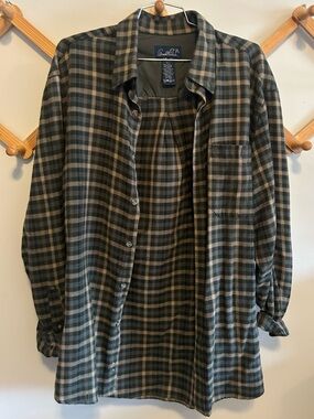 Arnold Palmer Olive and Tan Plaid Button-Down Shirt